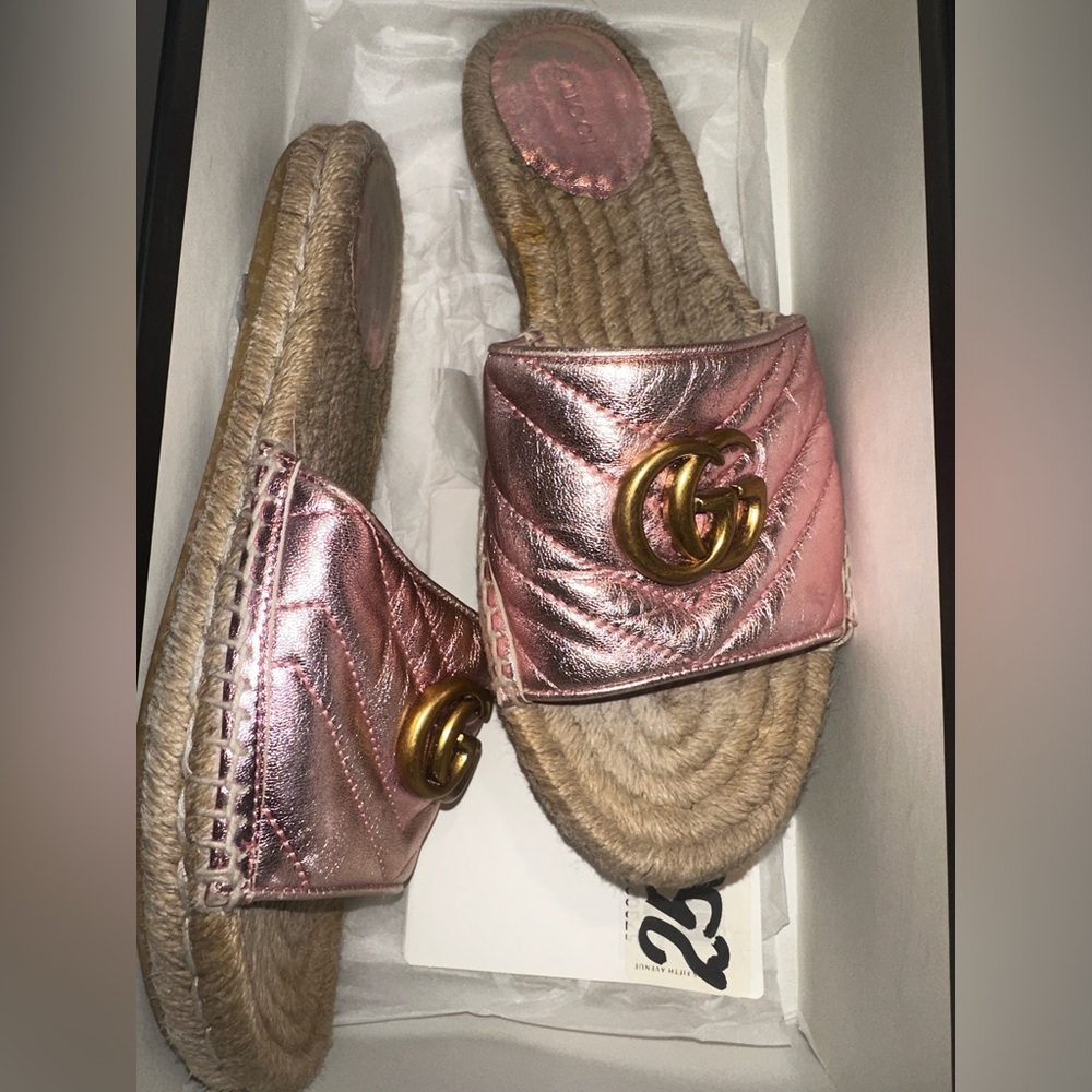Gucci Pink Slide Sandals